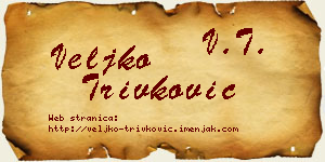 Veljko Trivković vizit kartica